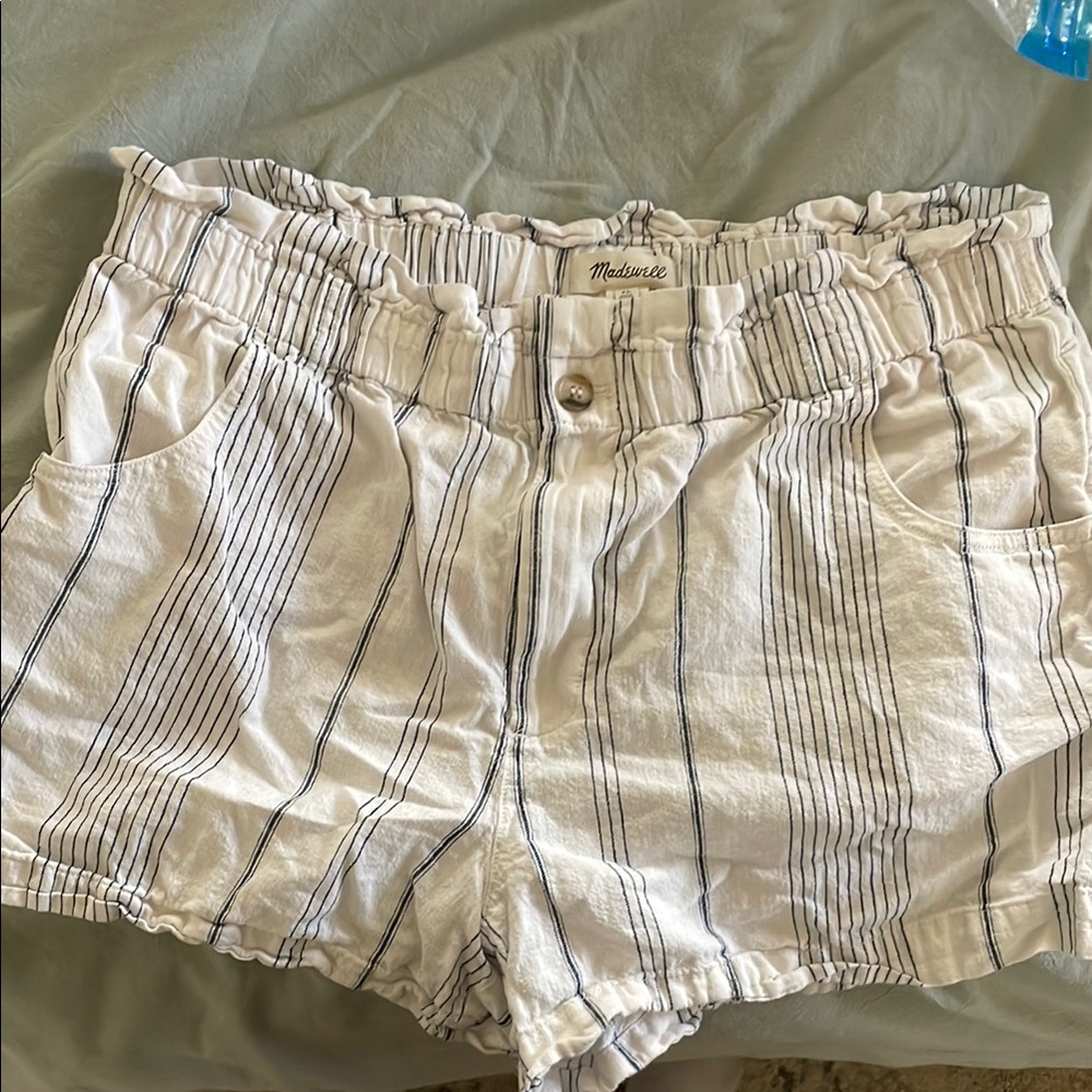 Madewell Women's White Striped Shorts